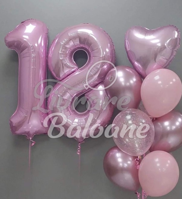 Buchet Baloane 18 ani Roz (LB-12016)