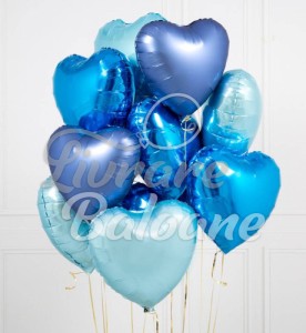 Set Baloane cu Heliu Inimi Albastre (LB-11031)