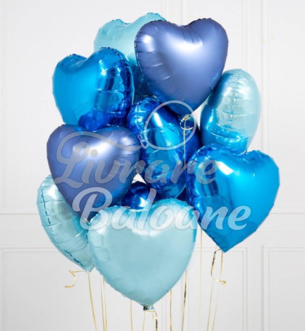 Set Baloane cu Heliu Inimi Albastre (LB-11031)