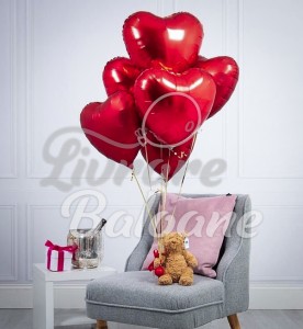 7 Baloane Inimi Rosii cu Heliu (LB-16023)